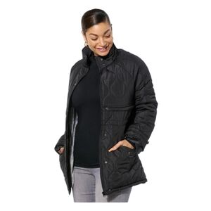Women's Sporto Black Quilted Puffer Jacket with Plush Lining, New. 2X